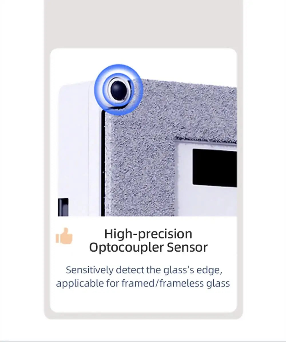 LIECTROUX YW509 Robot Window Cleaner, 3000Pa Suction Power,Double Water Tank,  Smart Path Planning, Remote Control