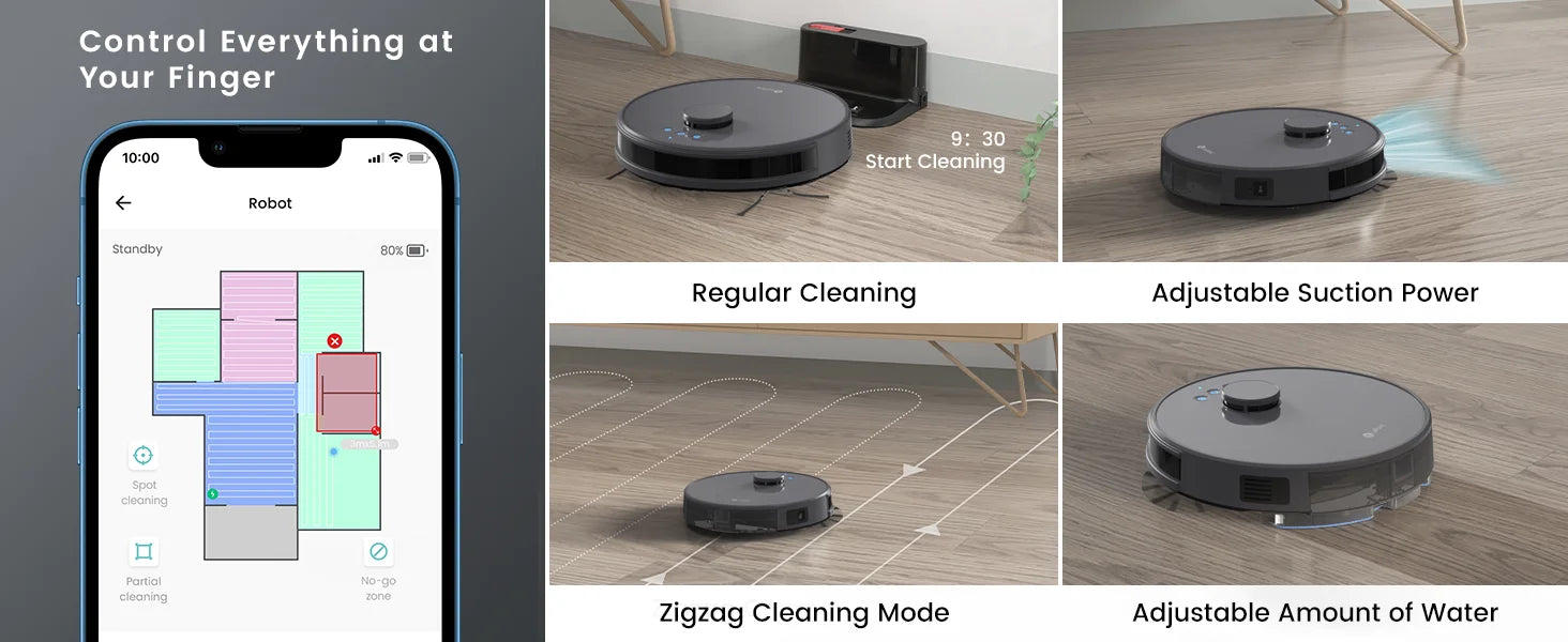 Lefant M1 Robot Vacuum Cleaner with mopping 4000Pa Suction, Lidar Navigation,WiFi/App/Alexa, Ideal for Pet Hair,Carpet