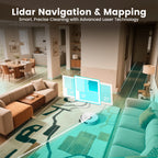 AIRROBO L60+ Robot Vacuum and Mop, Self-Emptying, 6000PA, 240min, Proactive Intelligence Obstacle Avoidance, Carpet Detection