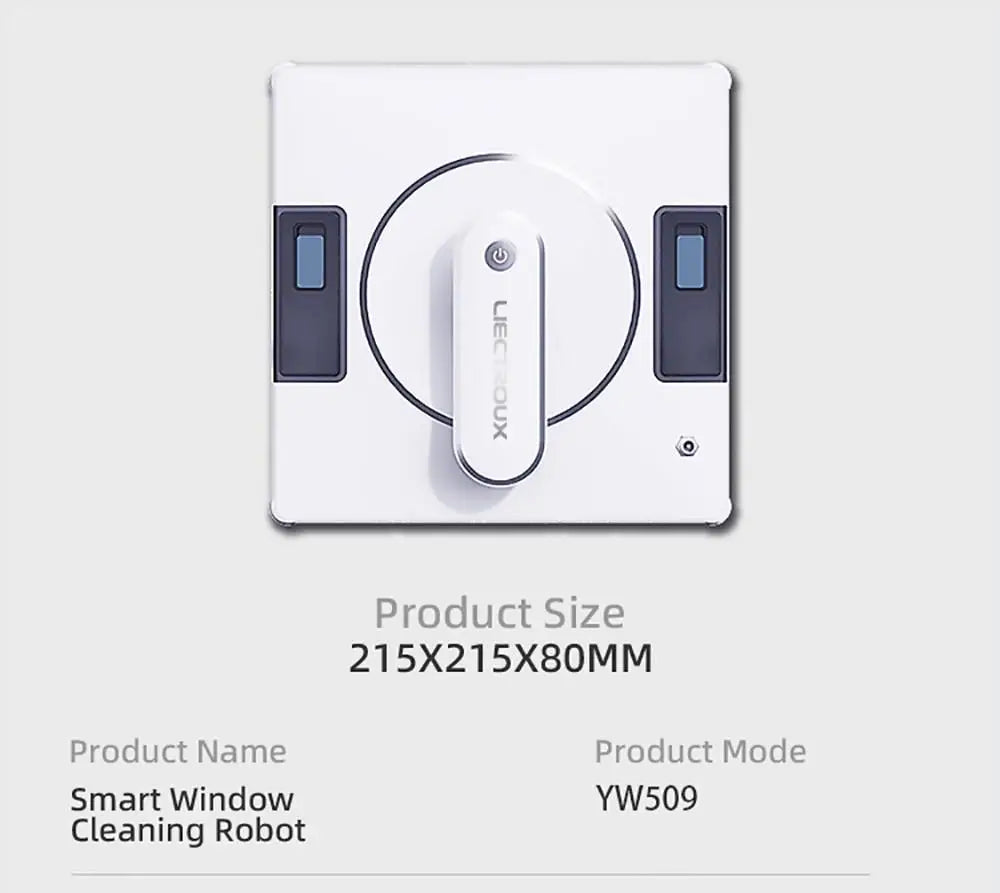 LIECTROUX YW509 Robot Window Cleaner, 3000Pa Suction Power,Double Water Tank,  Smart Path Planning, Remote Control