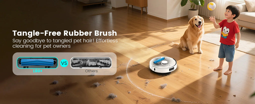 AIRROBO L60+ Robot Vacuum and Mop, Self-Emptying, 6000PA, 240min, Proactive Intelligence Obstacle Avoidance, Carpet Detection
