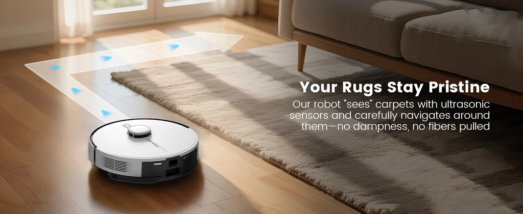 AIRROBO L60+ Robot Vacuum and Mop, Self-Emptying, 6000PA, 240min, Proactive Intelligence Obstacle Avoidance, Carpet Detection